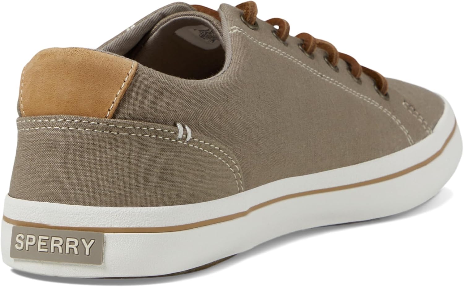 Sperry Men's Striper II Lace to Toe Seasonal Sneaker, Taupe Linen, 8.5 - Image 5