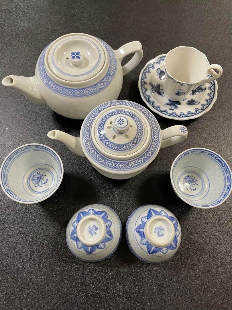 青磁　替茶器　廣州窯 青磁 替茶器 廣州窯 （中国茶器 景徳鎮彩 蓋 茶こし 皿付き