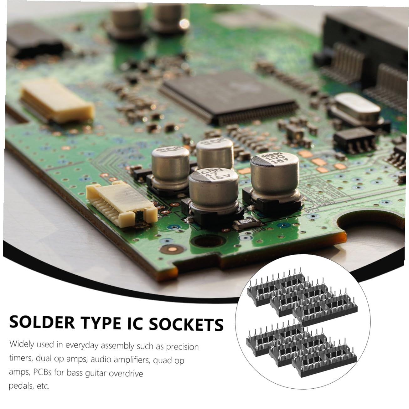 6pcs Double Row Pin Ic Sockets Soldering Adaptor for Integrated Circuits