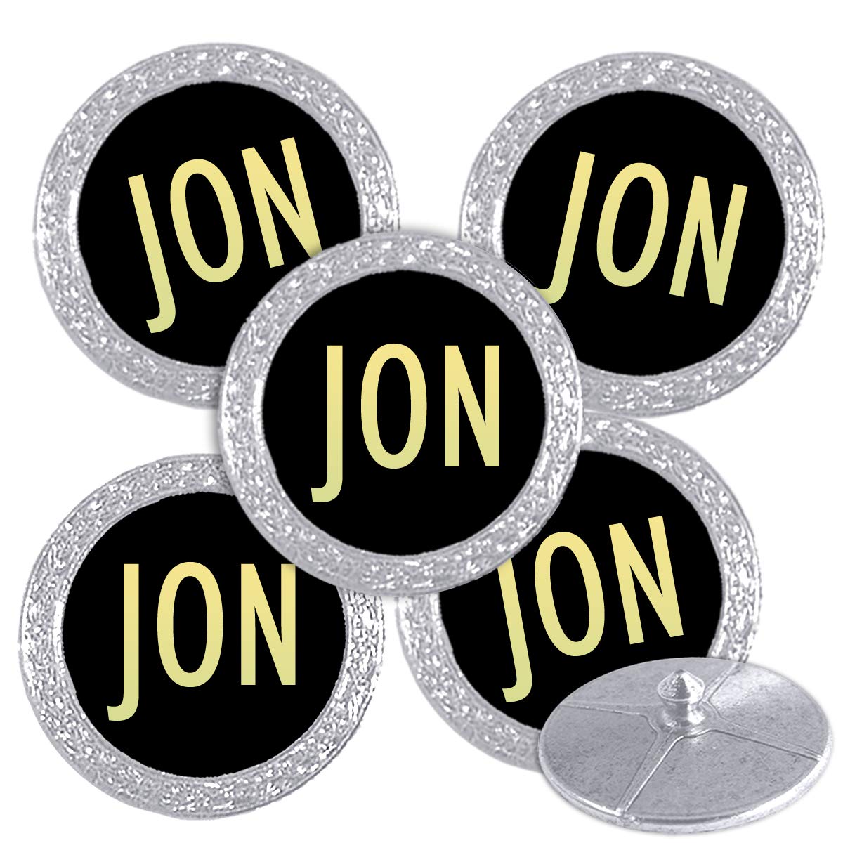 Best Impressions Silver Coloured Golf Ball Markers with Names (JON) โ image 1