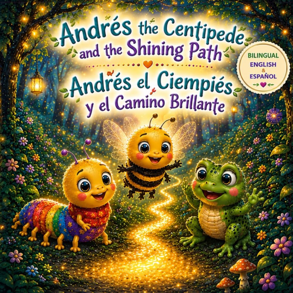 ANDRÉS THE CENTIPEDE AND THE SHINING PATH - ANDRÉS EL CIEMPIÉS Y EL CAMINO BRILLANTE: A Calming Bilingual Bedtime Story About Friendship, Courage and Sharing Light