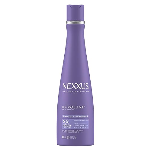 Nexxus Hy-Volume - Champú Levantador sin peso para cabello plano y flácido, fusión de proteínas con proteína de colágeno y ácido hialurónico para 48