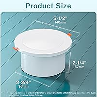 Vista 6 de HG Power - Ventilación de 4 pulgadas con panel ajustable y pantalla de malla extraíble, difusor de techo ABS con diseño de clip de bloqueo