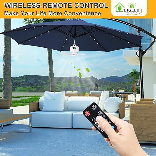 Miniatura 5 de Ventilador de techo de 52 pulgadas sin luz, ventilador de techo de 3 aspas con ventilador de techo remoto para exteriores con motor CC reversible de