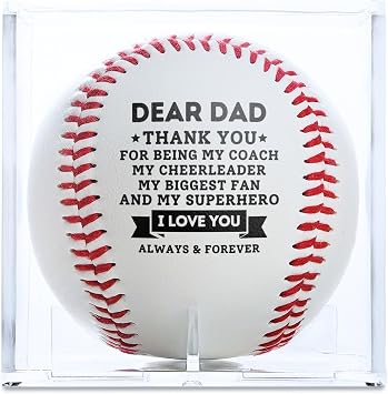 Baseball Dad Gifts - Printed Baseball with Display Box