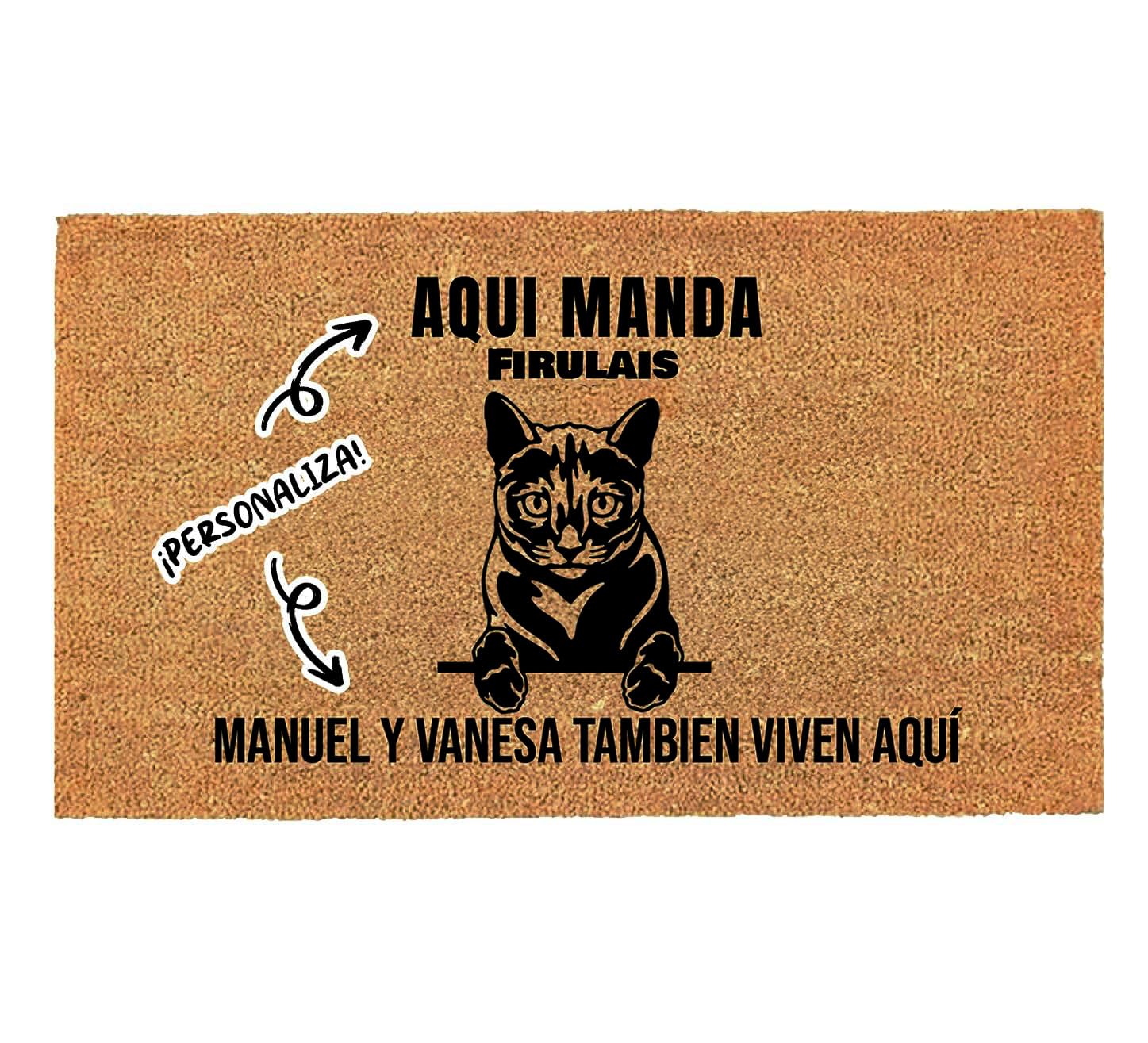 LucaHome - Felpudo Entrada casa Personalizados - Felpudo Gato Azul Ruso - Original y Divertido - Decoración hogar - Regalos Originales - Alfombra 40x70cm