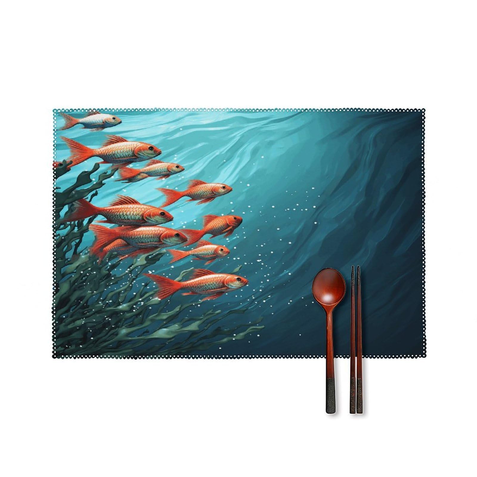 Fodpand Style Fish Aquarium Placemats Set Of 4 Place Mats Table Mats