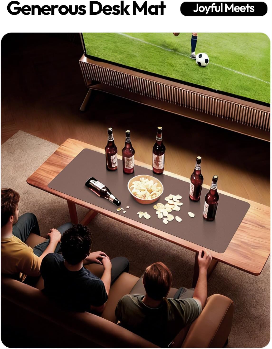 YSAGi Leather Desk Protector, Office Mat, Large Mouse Mat, Non-Slip PU Leather Blotter, Laptop Pad, Waterproof Writing Pad for Office and Home (Chocolate, 31.5" x 15.8") - Image 7