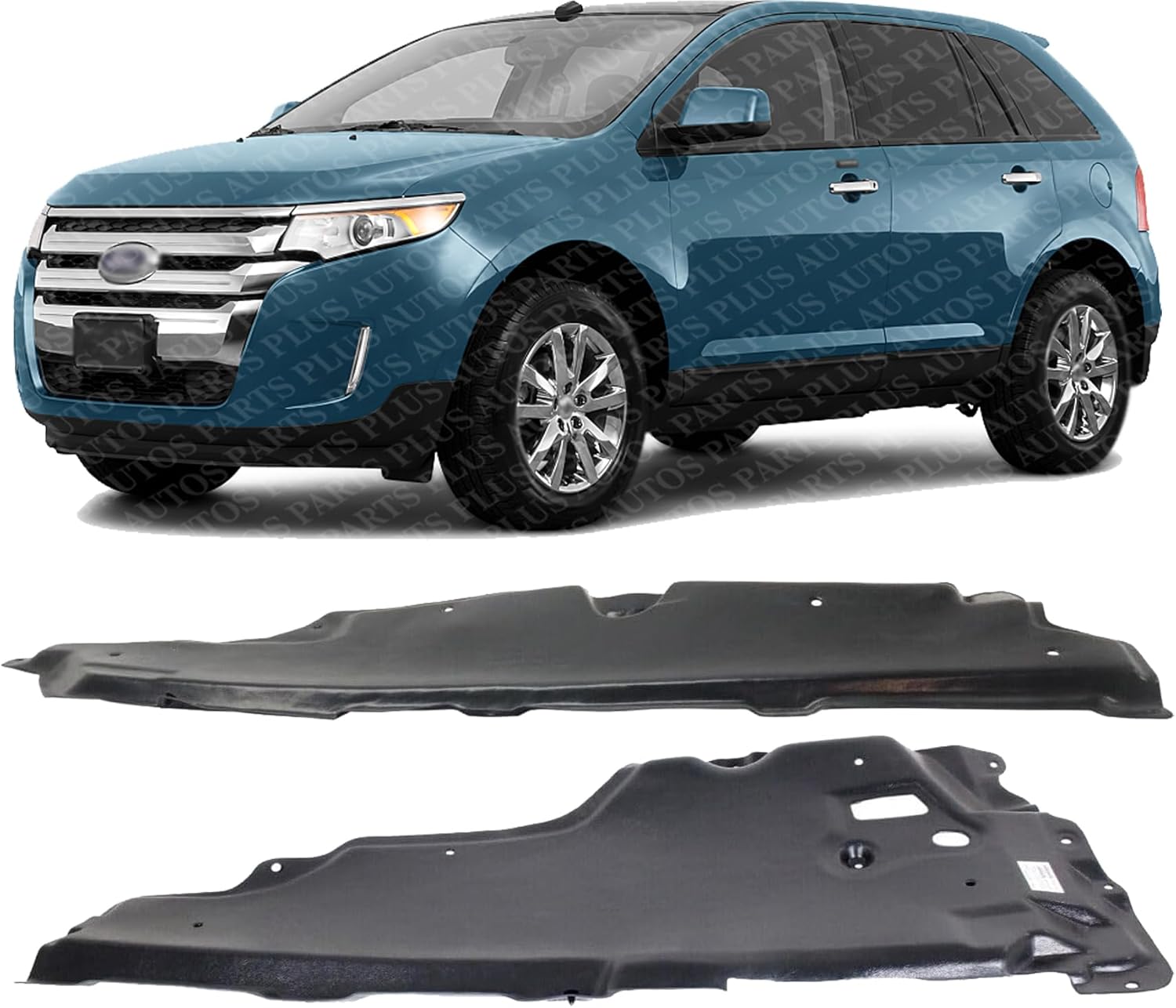 Front Engine Splash Shield Under Cover Plastic Left Driver & Right Passenger Side Direct Replacement Compatible with 2011-2014 Ford Edge / 2011-2015 Lincoln MKX FO1228147 FO1228146