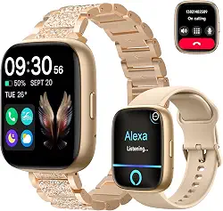Smartwatch Ouro Rosê com Alexa e IP68