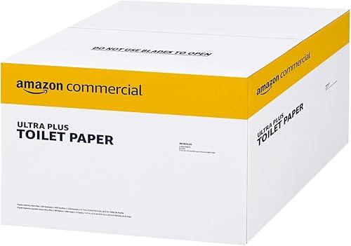 Miniatura 3 de AmazonCommercial Papel higiénico Ultra Plus de 2 capas envuelto individualmente, a granel, seguro para sépticos, certificado FSC, sin perfume, 32000