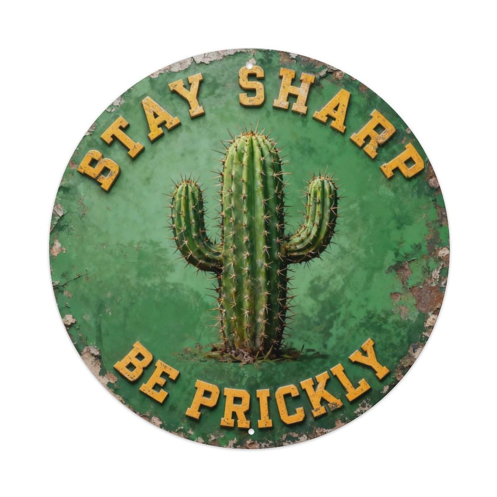 Stay Sharp Be Prickly Metal Tin Sign Plaque