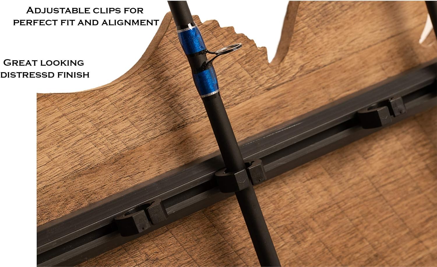 Old Cedar Outfitters Fish-Shaped, Vertical Wall Rod Rack for Fishing Rod Storage