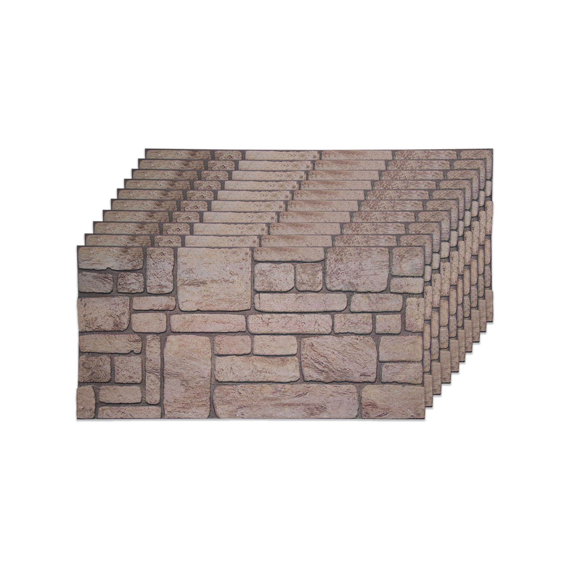 IZODEKOR 3D Brick Effect Wall Panels - Cladding, Stone Look, Styrofoam Panels for Living Room, Kitchen, Bathroom, Balcony, Bedroom, Back of Counter, and Teras | Ancient Traces, 10 Pack โ image 1