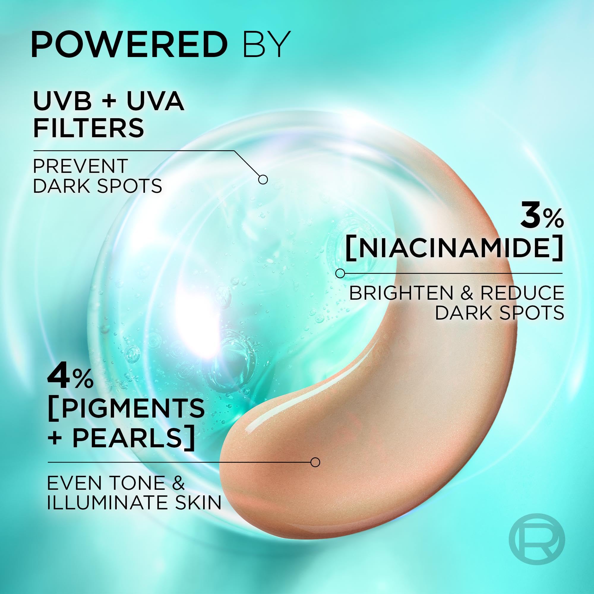 L’Oréal Paris Bright Reveal UV Fluid Tinted Glow, Pearl, SPF 50+ for Face 3% Niacinamide and UVB + UVA Protection, Protects - Image 3