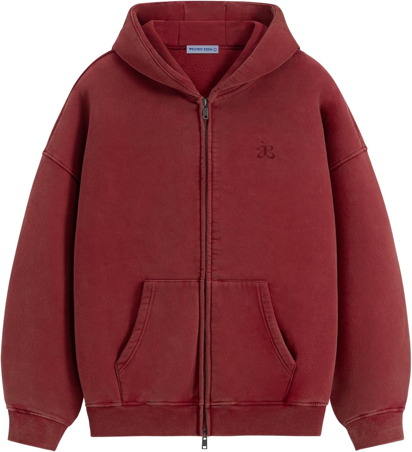 Aelfric Eden Zip Up Hoodie Acid Wash hooded Sweatshirts Oversized Vintage Cotton Fleece Jackets Heavyweight Unisex