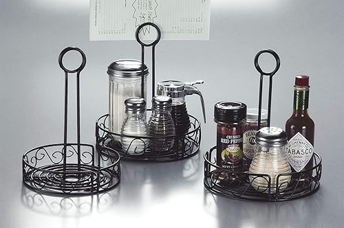 American Metalcraft WBCC6 Estante para condimentos de hierro forjado con diseño de voluta, 6-1/4 pulgadas, color negro