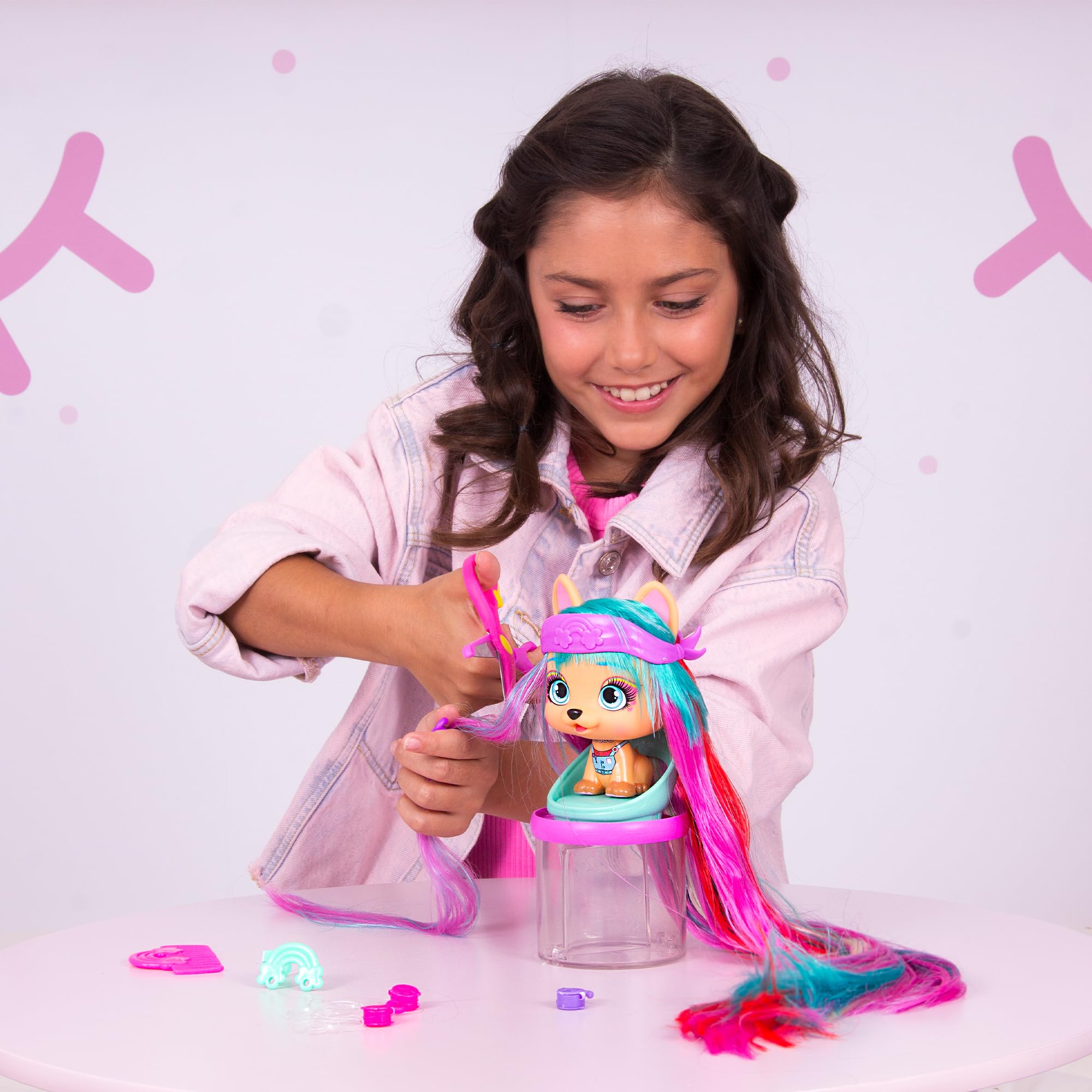 VIP PETS HAIR ACADEMY Włosy XXL do stylizacji, przycinania i przedłużania włosów - ALEXIA COLLECTIBLES-Zabawka prezent dla chłopców i dziewcząt od 3 lat