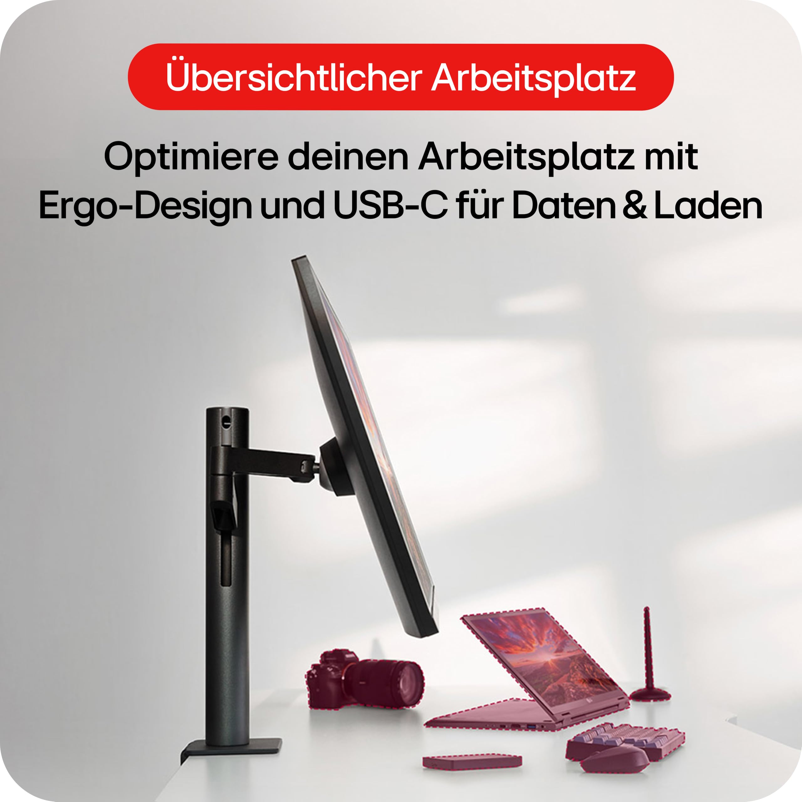 LG Ultrafine Ergo 32UN880K-B.AEU (32 Zoll) 4K UHD IPS Monitor, HDR10, USB-C (60W), Ergonomischer Standfuß, Schwarz