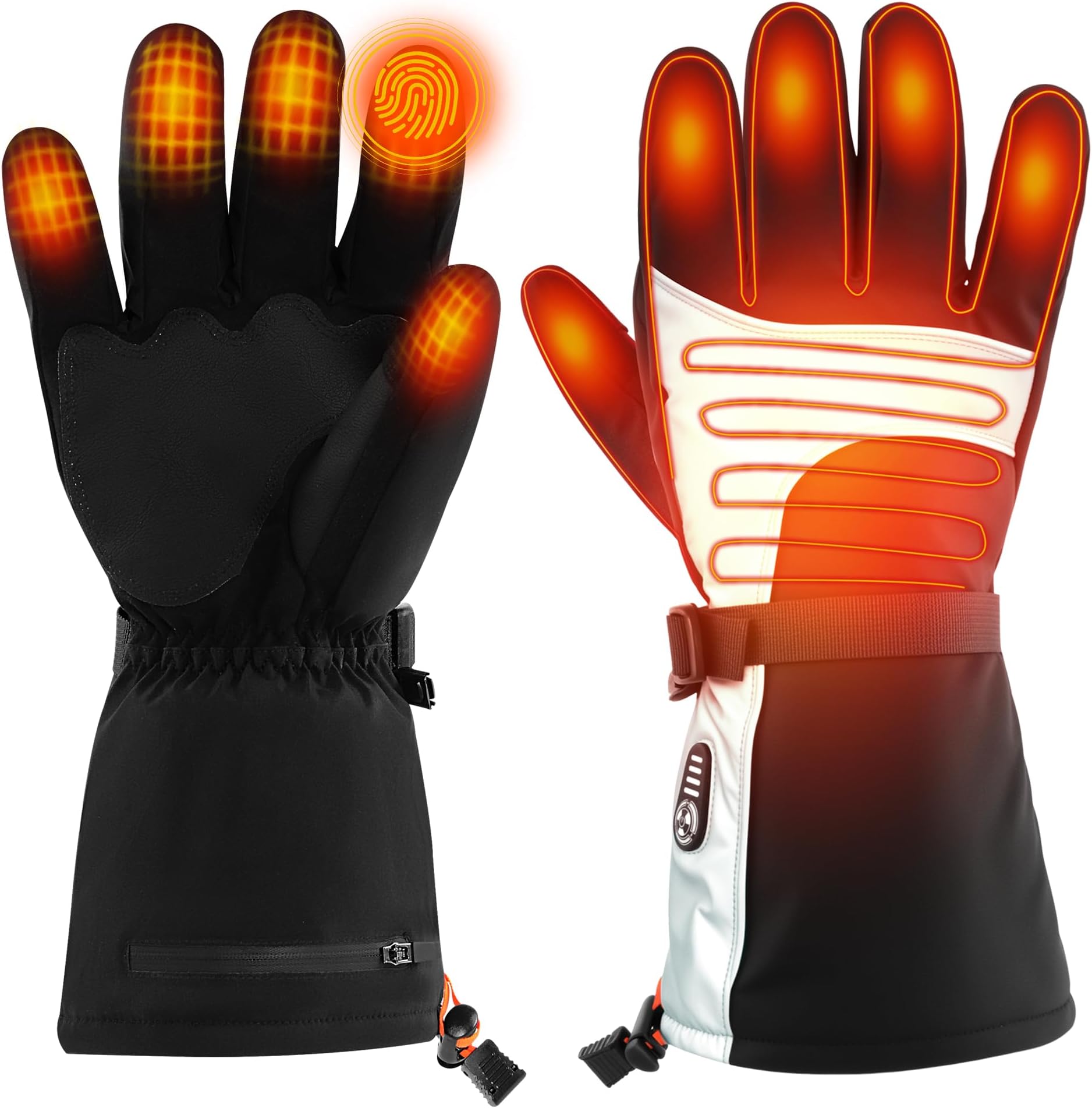 Heated Gloves for Men, Rechargeable Electric Heated Winter Work Gloves, Touchscreen, 3000mAh Keep Warm for 8.5-9.5 hrs, for Travel Skiing Working Hunting Walking The Dog Fishing, Riding Heated Gloves