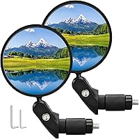 RUBY.Q Handlebar Bike Mirrors, 2PCS 360° Adjustable Convex Rearview Set for Mountain Road Bikes w/ Allen Wrenches