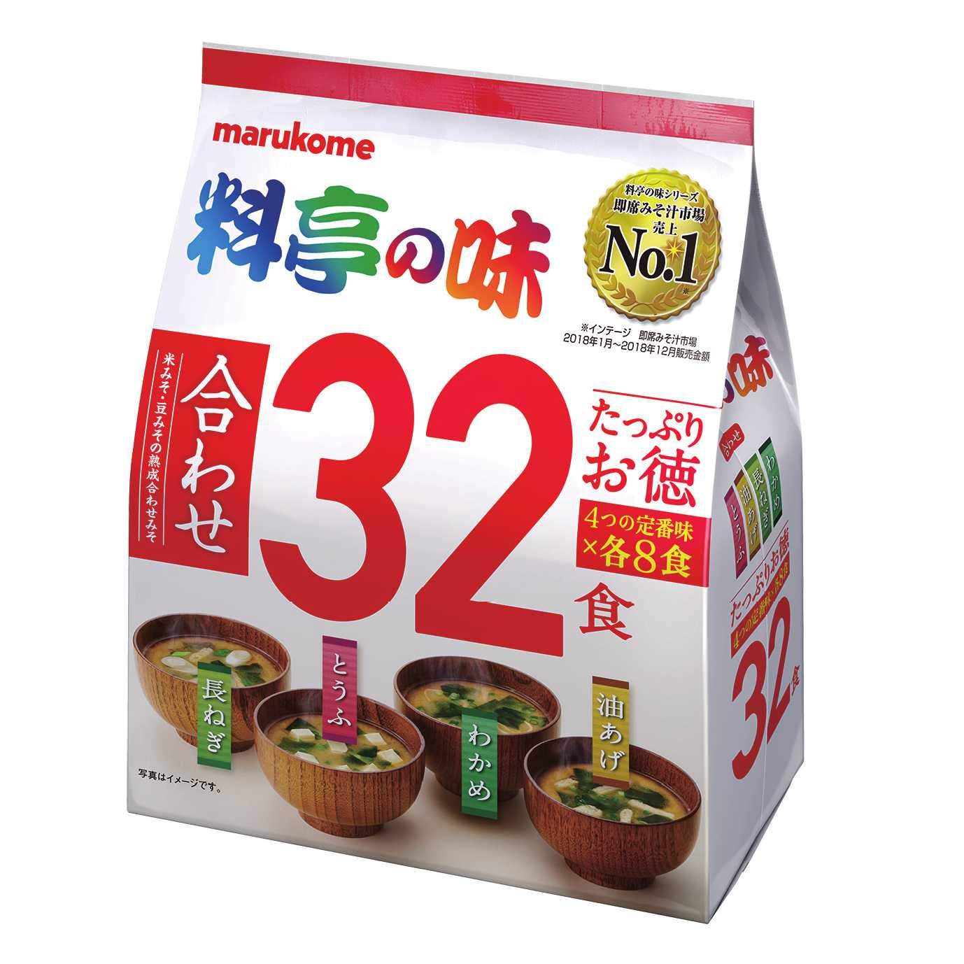 Amazon | マルコメ たっぷりお徳料亭の味 即席味噌汁 32食×3袋