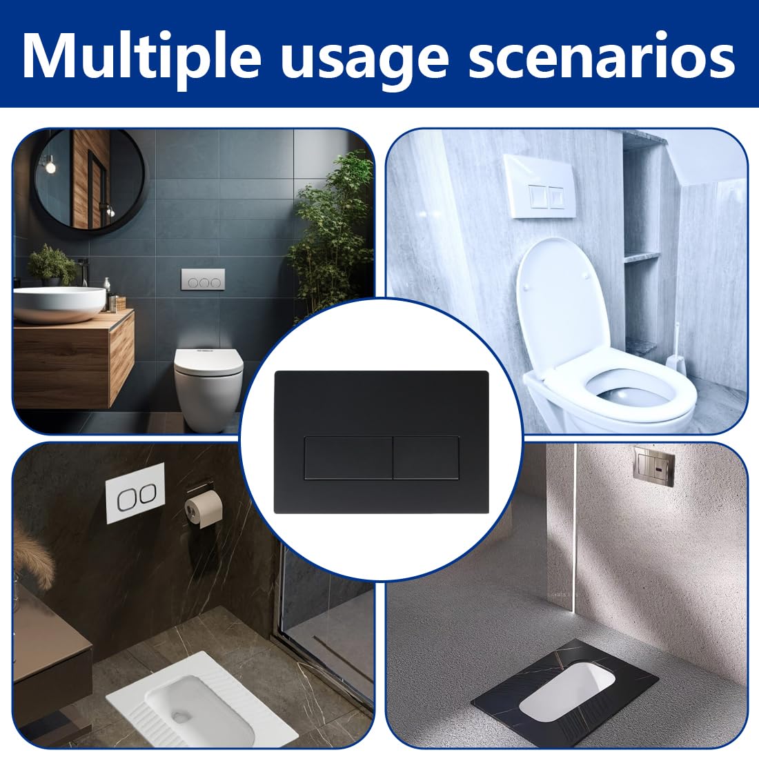 1 Pezzi Placca Di Comando Wc,Piastra Di Scarico,Piastra Di Ricambio Per Pannello Frontale Del Cassetta Wc,Doppio Scarico,Per Geberit Sigma 01,20,30,50,Up320,UP300 (nero)