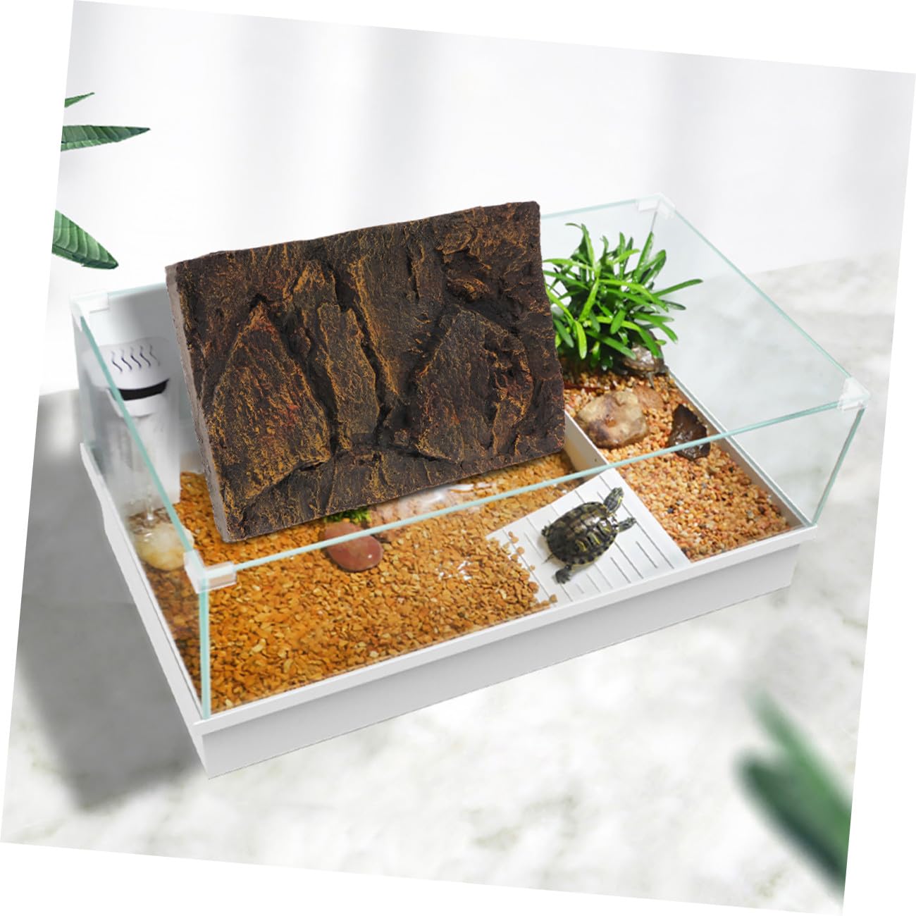 DOITOOL Panel de Reptil para Terrario y Acuario de Tortugas en PU 3D, Pack de 2 Piezas Diseño Estable y Aspecto Natural para Ambientación de Escenarios