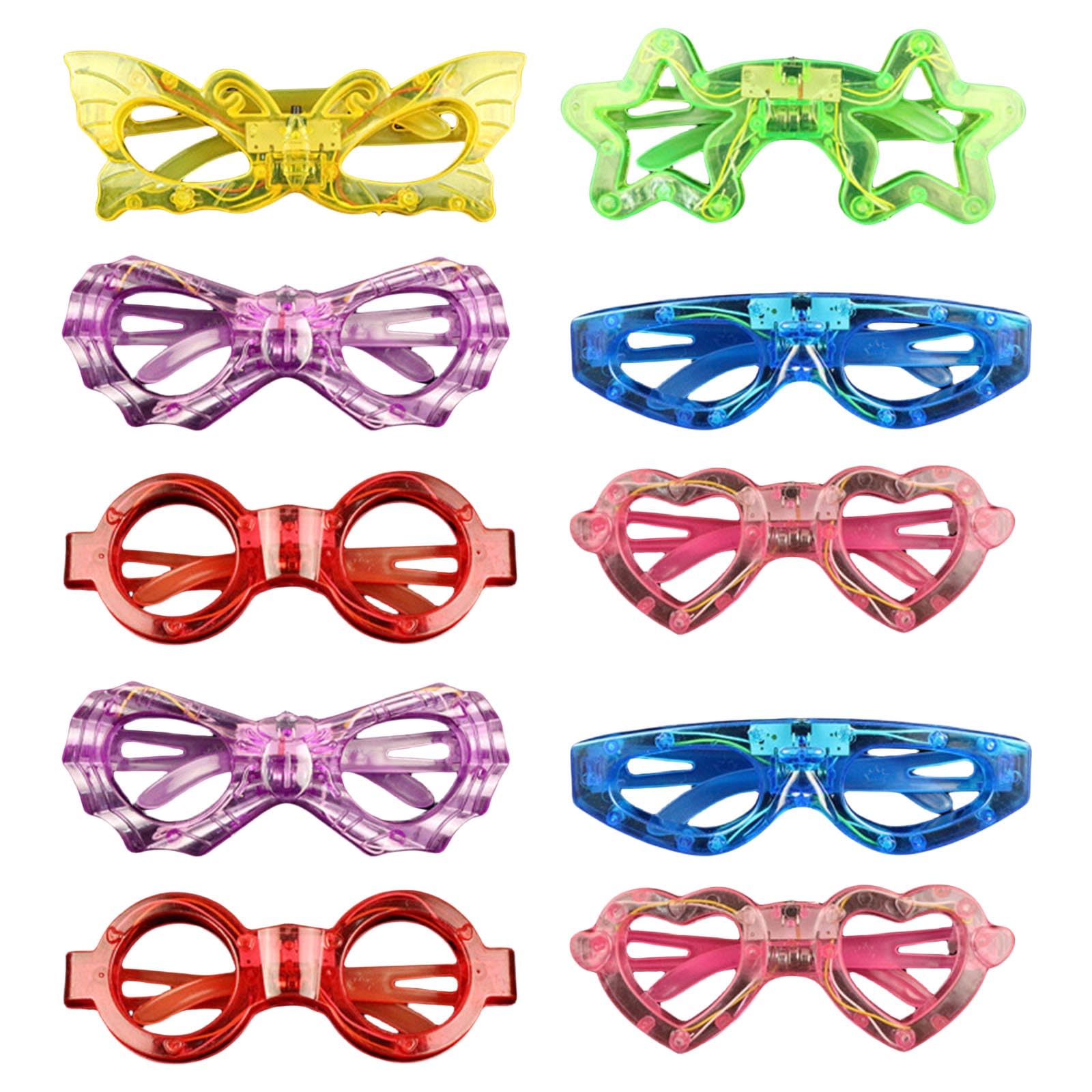 Tsophreniq Flashing LED Party Glasses for Stage Shows Party Eyewear Light Up Eyeglasses for Adult Dance 10PCS LED Glasses