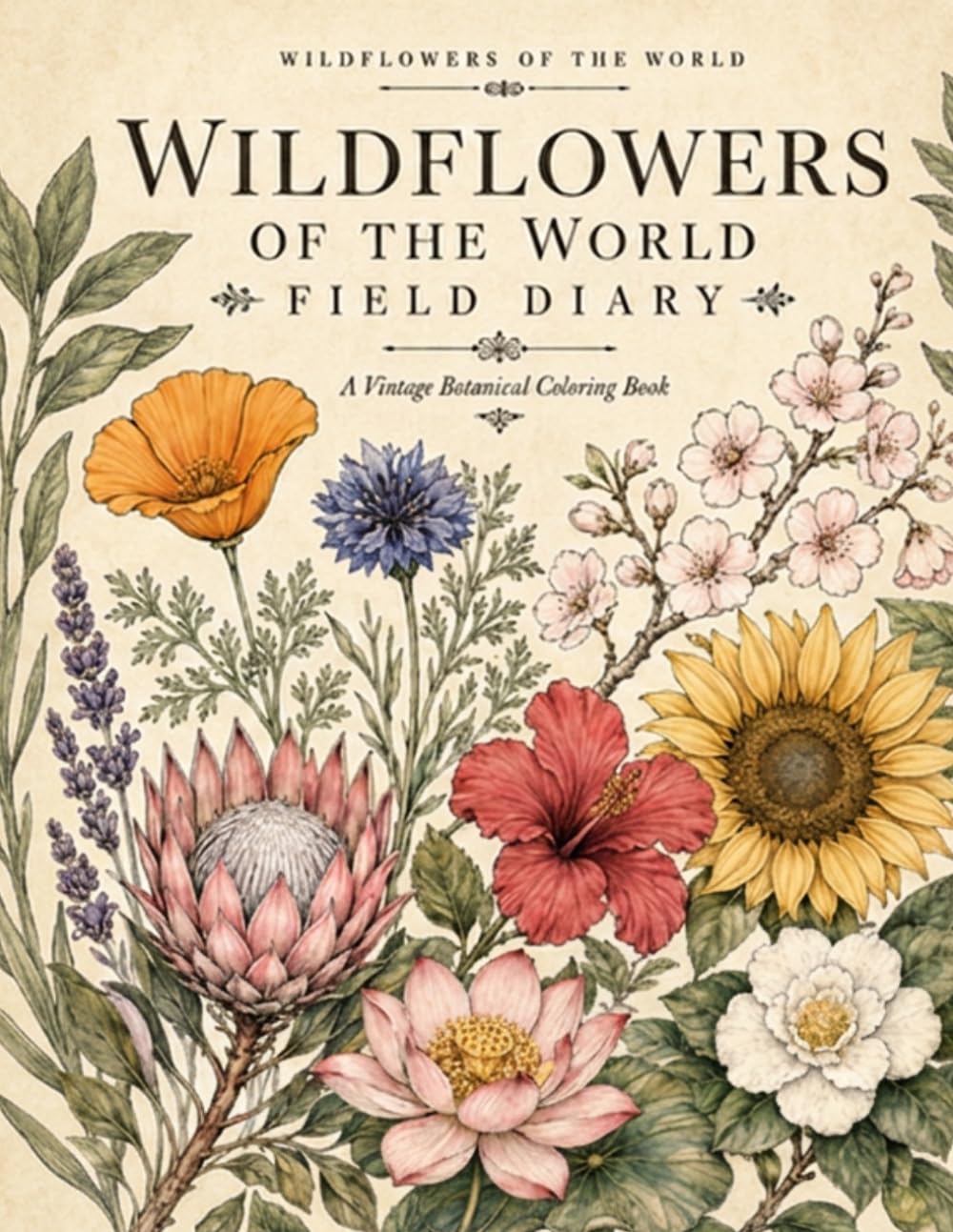 Wildflowers of the World: A Vintage Botanical Coloring Book with Nature Notes & Facts