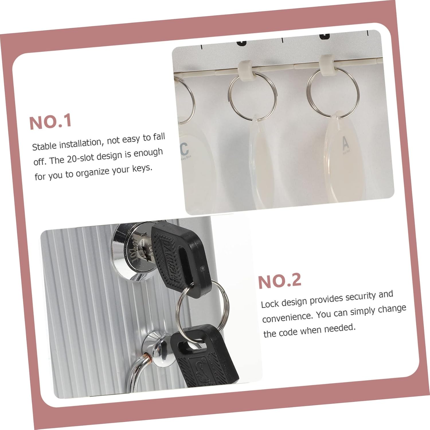 Wall Mount Key Storage Box 48 Hooks Aluminum Key Organizer Cabinet Lock for Home and Office