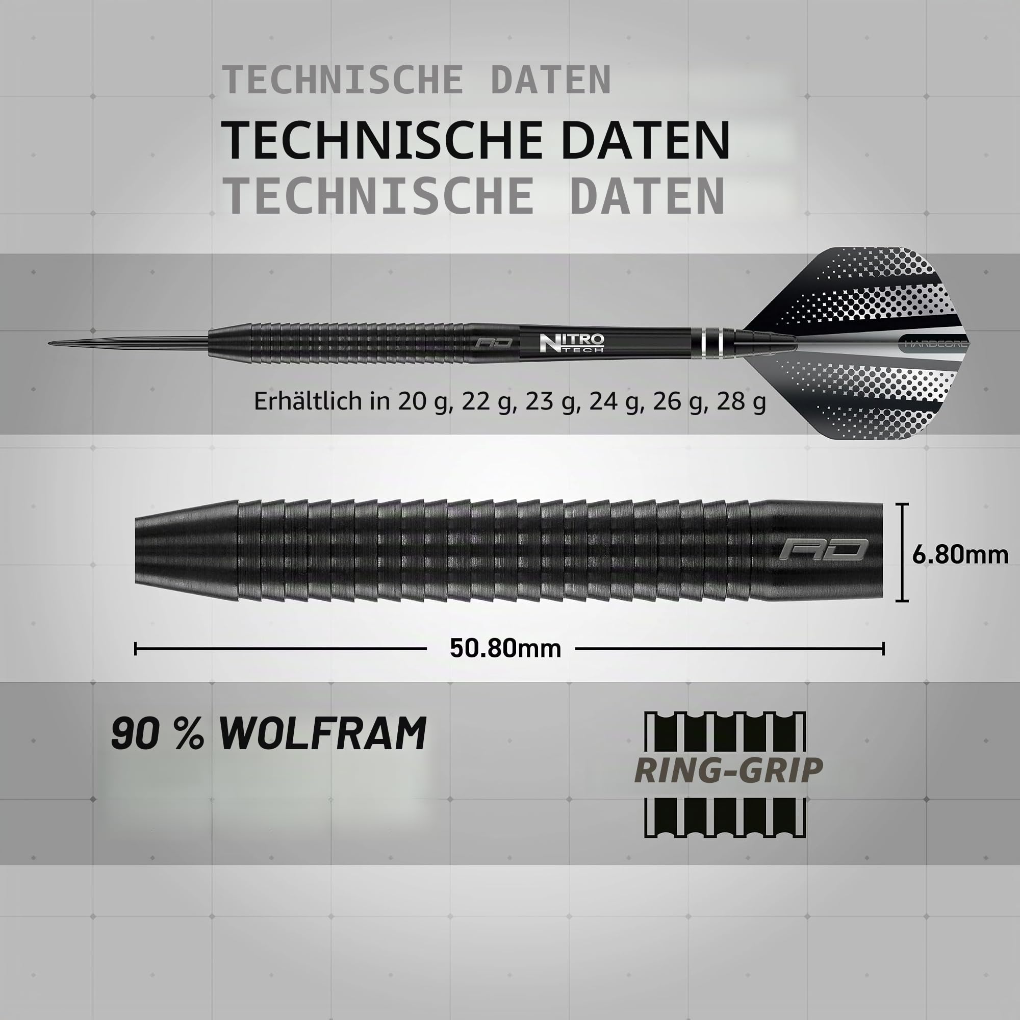 RED DRAGON Darts Razor Edge Schwarz Dartpfeile – 85% Wolfram Steeldarts | 20g, 22g, 23g, 24g, 26g, 28g | Profi Dart Set mit Flights & Schäften