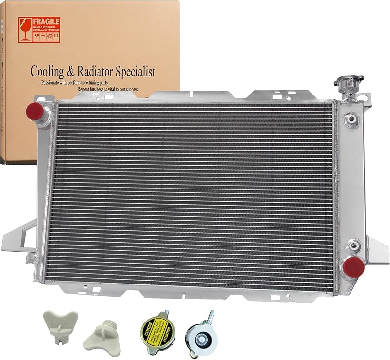 4.9L Radiator for 1985-1997 Ford F150 F250 F350 Bronco 4.9L L6 | 3 Row Aluminum Ford Radiator