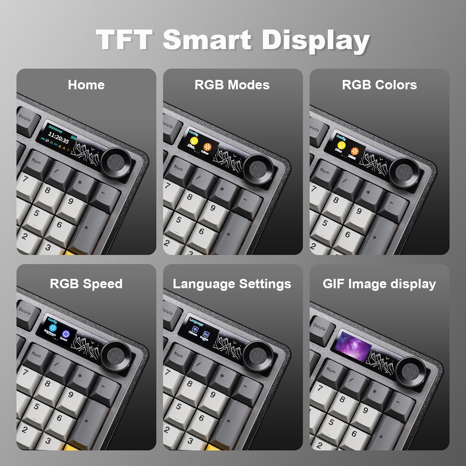 MIKIBY AK980 TFT Smart Display Menu Options