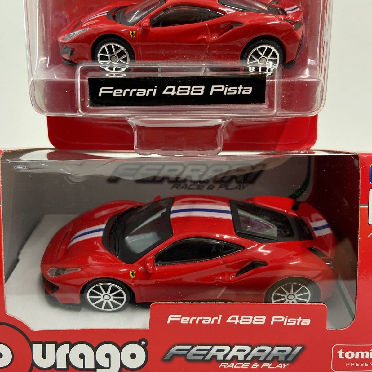 Amazon | burago tomica 1/43 & 1/64 FERRARI 488 Pista セット