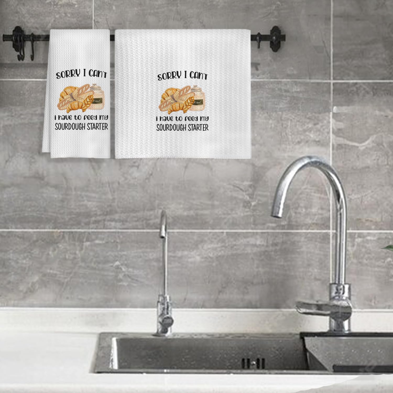 Funny Baking Gifts Kitchen Towels, Gifts for Sourdough Bakers Dish Tea Towels for Kitchen Baking, Bakers Gift for Women Hand Towels, 16x24 Inches - Image 4