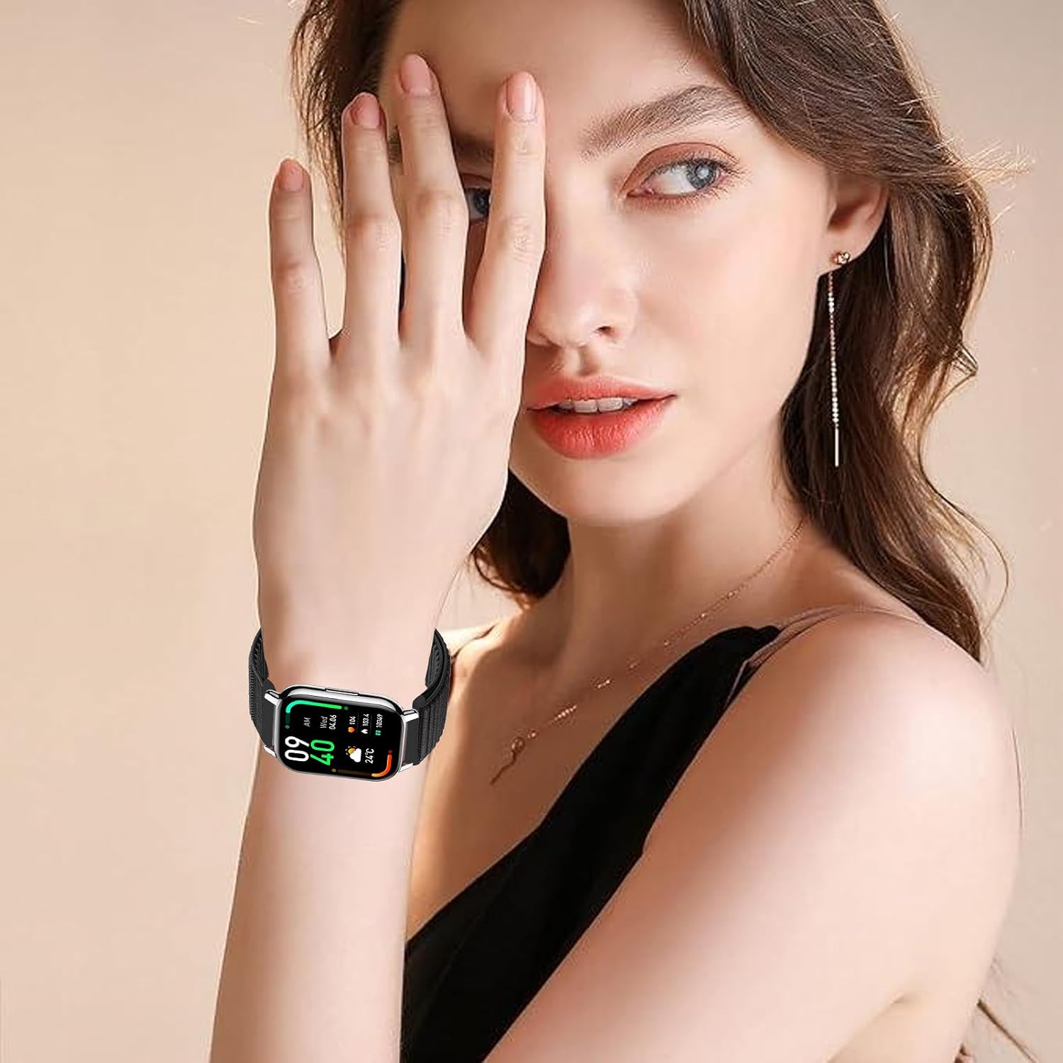 2 Pack Nylon Bands Compatible with IDW13/IDW16/IDW19 Smartwatch Band for Fitpolo IDW13/Woneligo W13 ENOMIR/TOOBUR/MILOUZ/Gydom/Faweio/Veryfit/Quican IDW19 Watch Strap for Women Men image 5