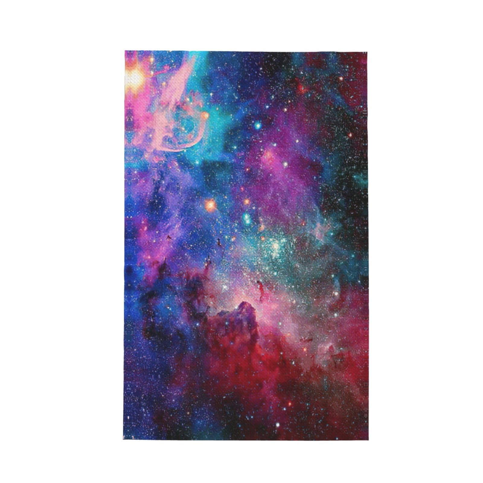 Uusnwaa Colorful Galaxy Printed Waffle Microfiber Kitchen Towels