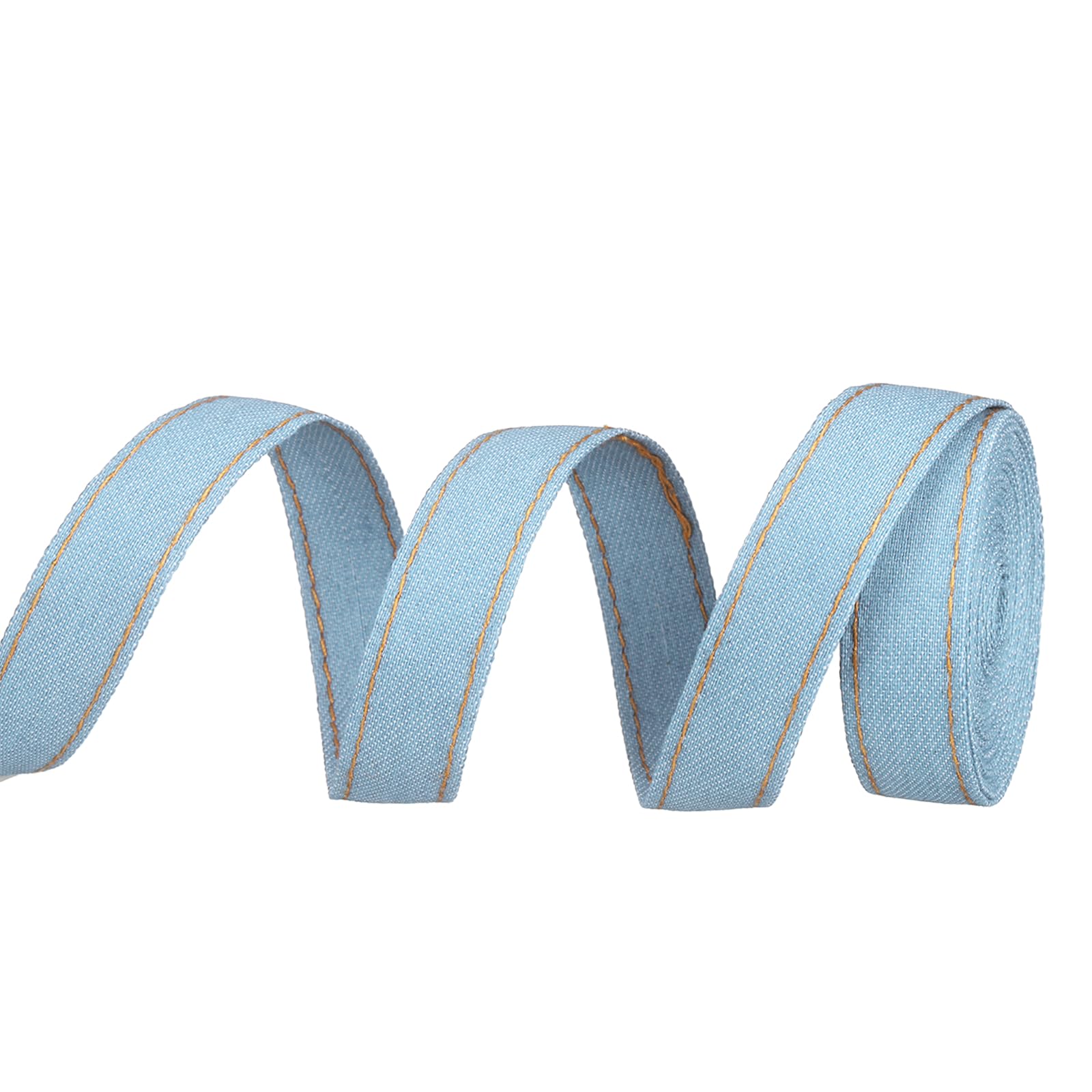 PATIKIL 5/8" Denim Ribbon, 1 Roll 3 Yard Layering Jean Fabric Craft Strip for Bow DIY Making Hair Clip Garment Sewing Decorations, Light Blue