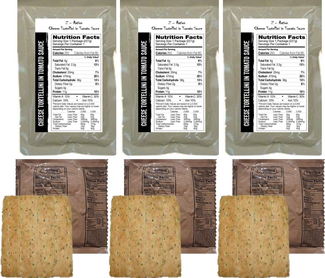 MRE 3 pack Entrée Combinations (Entrées & Sides) - 1st Insp. Date 2022 (3pk Beef Chili w/Beans Combo')