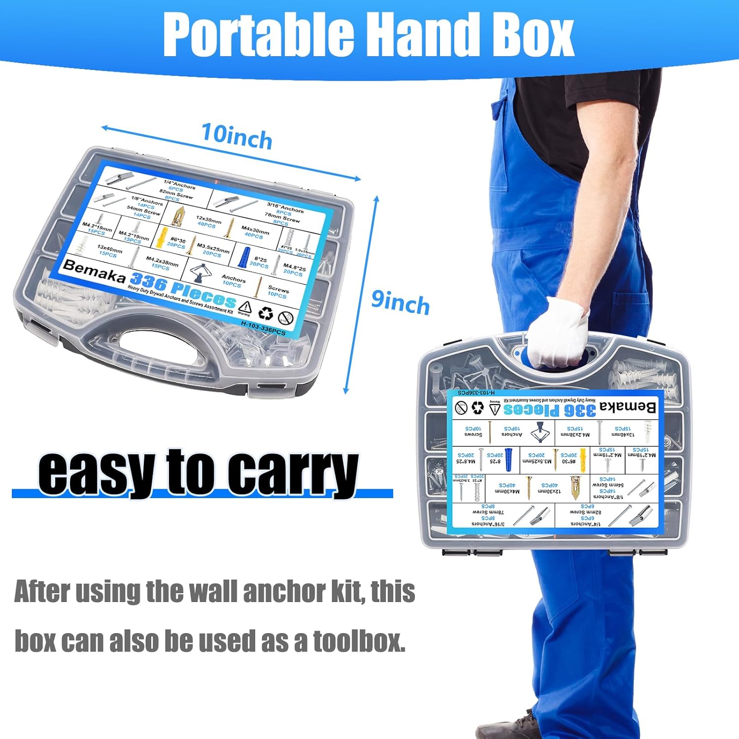 Hmkanana 100PCS 4 Styles Shelf Pins Kit + 336Pcs Toggle Bolts Heavy Duty Drywall Anchors and Screws Kit