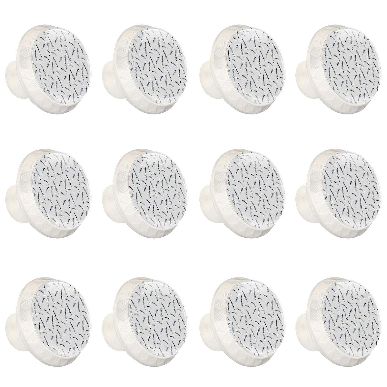 Boutons de tiroirs et commode ronds en motif fleurs violettes pour meuble cuisine