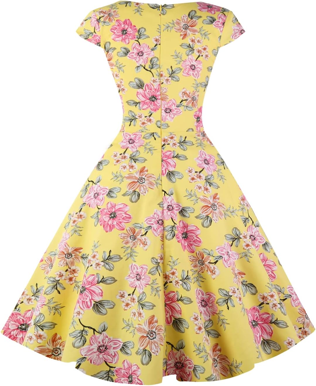 Hanpceirs Women's Cap Sleeve 1950s Retro Vintage Cocktail Swing Dresses with Pocket - Image 4