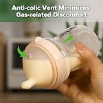 haakaa Gen.3 Natural Glass Baby Bottle -Wide Neck Anti-Colic Variable Flow Nipple - 6M+ Breastfed Babies Newborn Registry Essentials,BPA-Free, 6 oz/180 ml, Peach