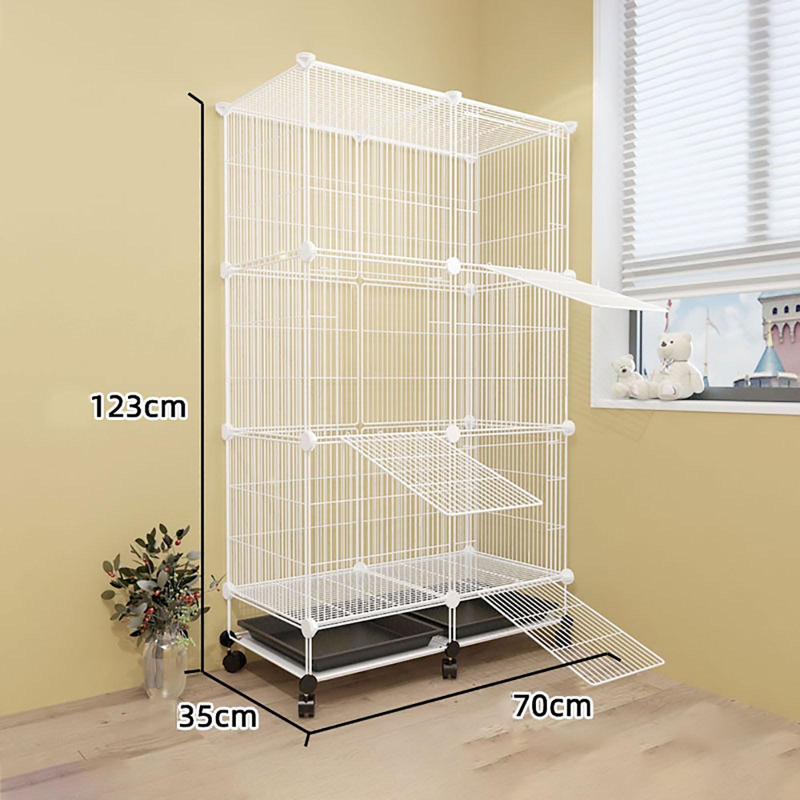 Jaula para pájaros, Jaula para Loros, Jaula para periquitos con Bandeja extraíble para Loros, cacatúas, periquitos, Palomas, Jaula de Vuelo para pájaros (tamaño: 70 x 35 x 123 cm) (70 x 35 x