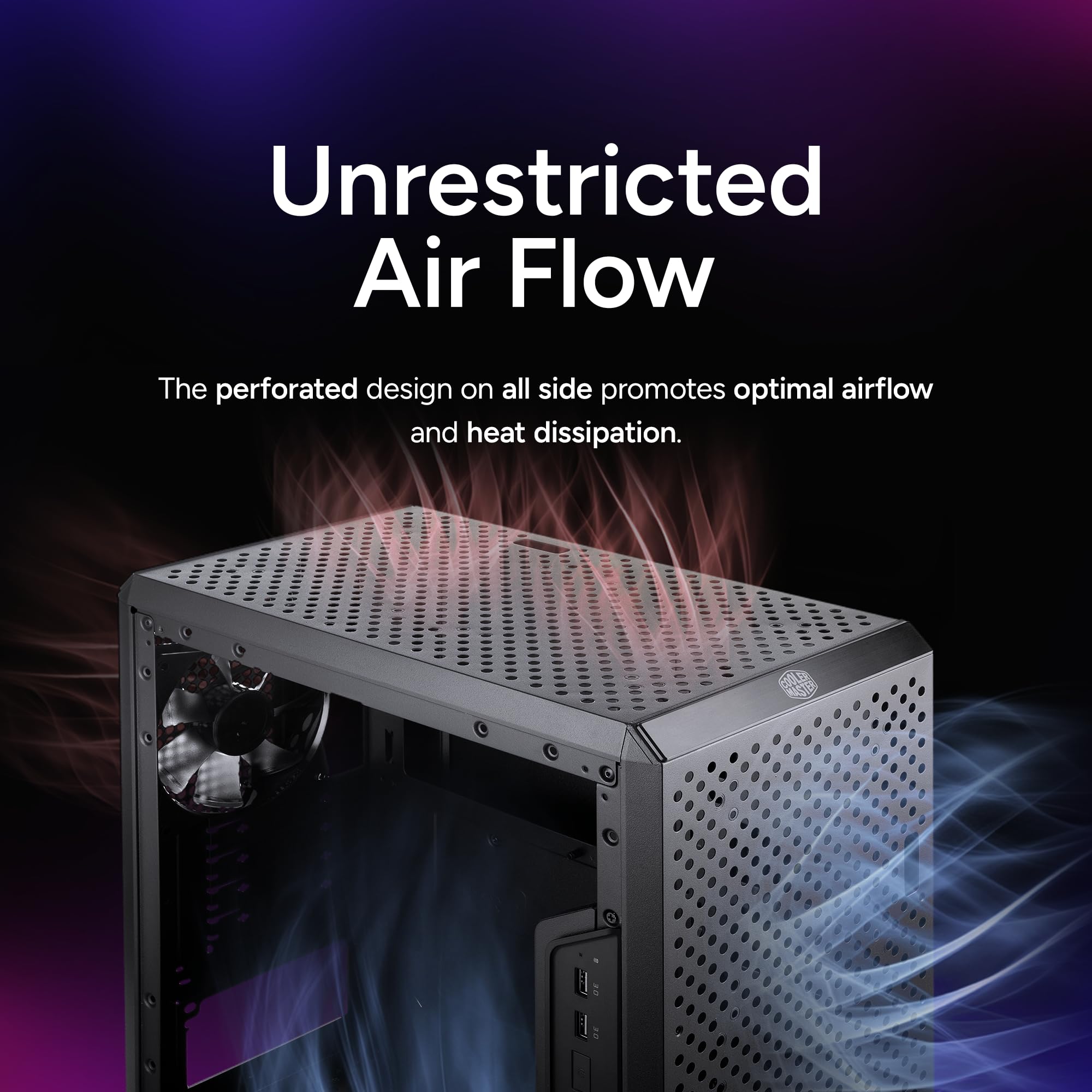 Cooler Master Q300L Verre trempé Boîtier PC, Noir, ATX