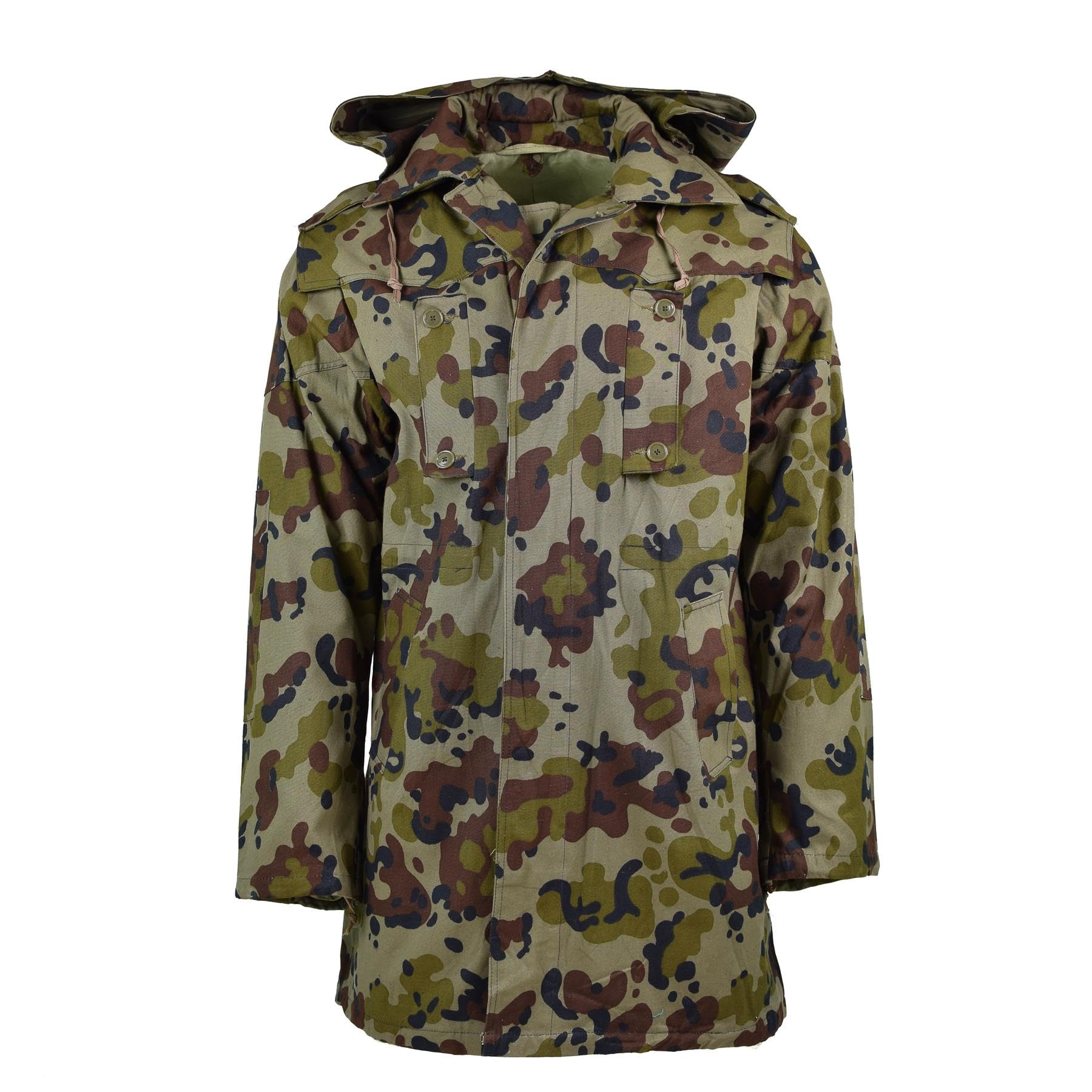 Militar Men's Multicolour Original Romanian Military Parka M93 Camo Leaf Hooded Long Jacket Tactical New