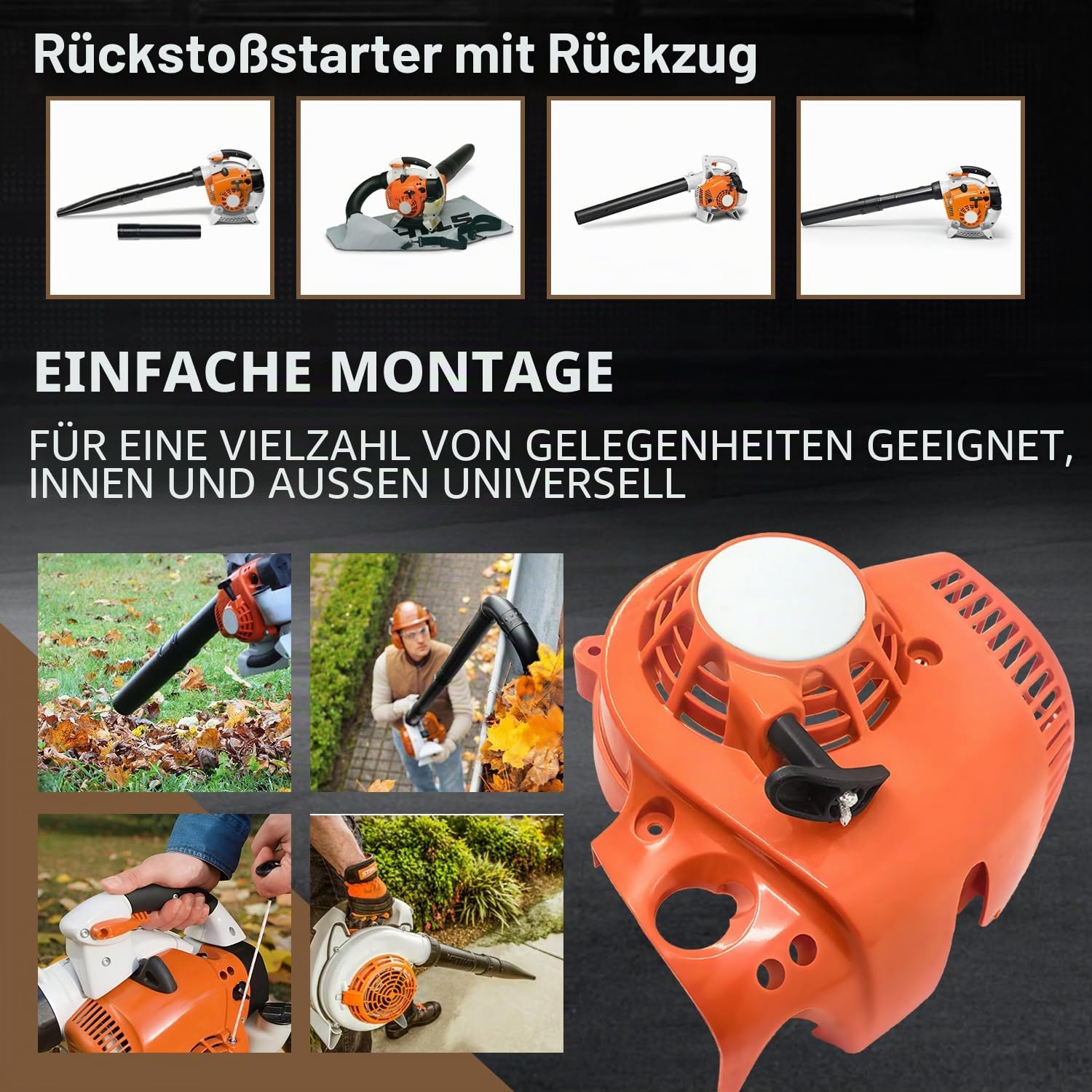 deawater 1 x Seilzugstarter 4241-080-2106 für Stihl bg86 bg86c bg56 bg56c sh86 sh56 handgebläse