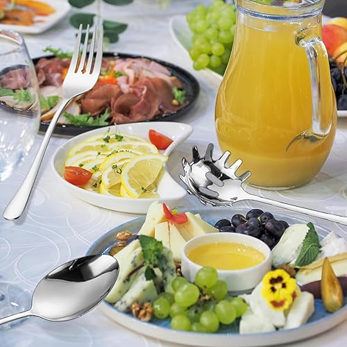 Miniatura 5 de Juego de utensilios de servir de 11 piezas de acero inoxidable moderno para servidor, herramientas de cocina de metal, cuchara sólida, cucharón