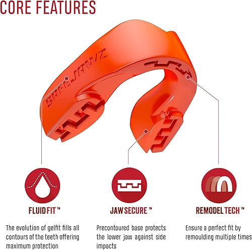 Miniatura 2 de SAFEJAWZ Protector bucal delgado para adultos y jóvenes con estuche para boxeo, baloncesto, lacrosse, fútbol, artes marciales, hockey y todos los